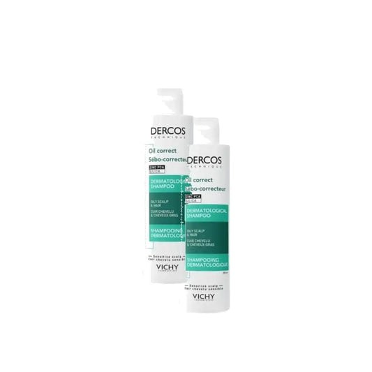 Vichy Dercos Technique Sebo Control -shampoo rasvaisille hiuksille 200 ml, 2 kpl:n pakkaus