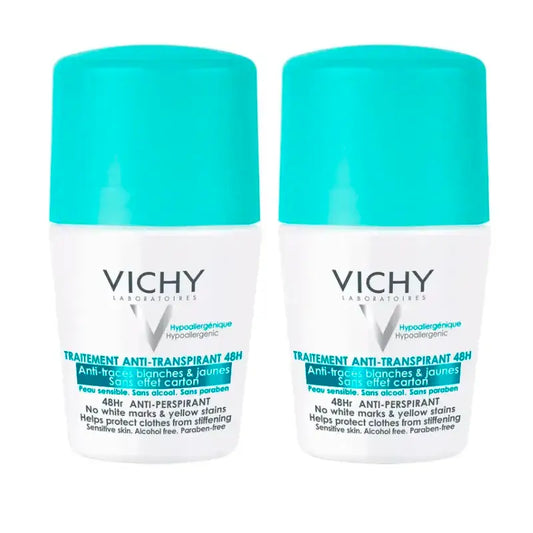 Vichy hikoilua estävä deodorantti, 2 x 50 ml:n pakkaus