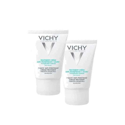 Vichy 7 päivän hikoilua hillitsevä deodorantti ja hoitovoide, 30 ml, 2 kpl:n pakkaus
