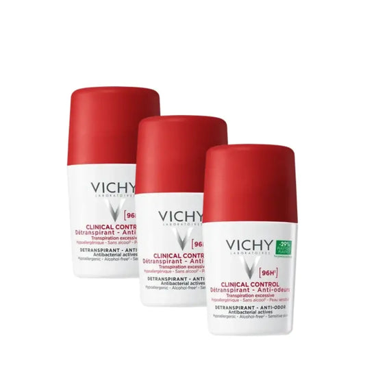 Vichy Clinical Control 96H -deodorantti, 3 kpl:n pakkaus