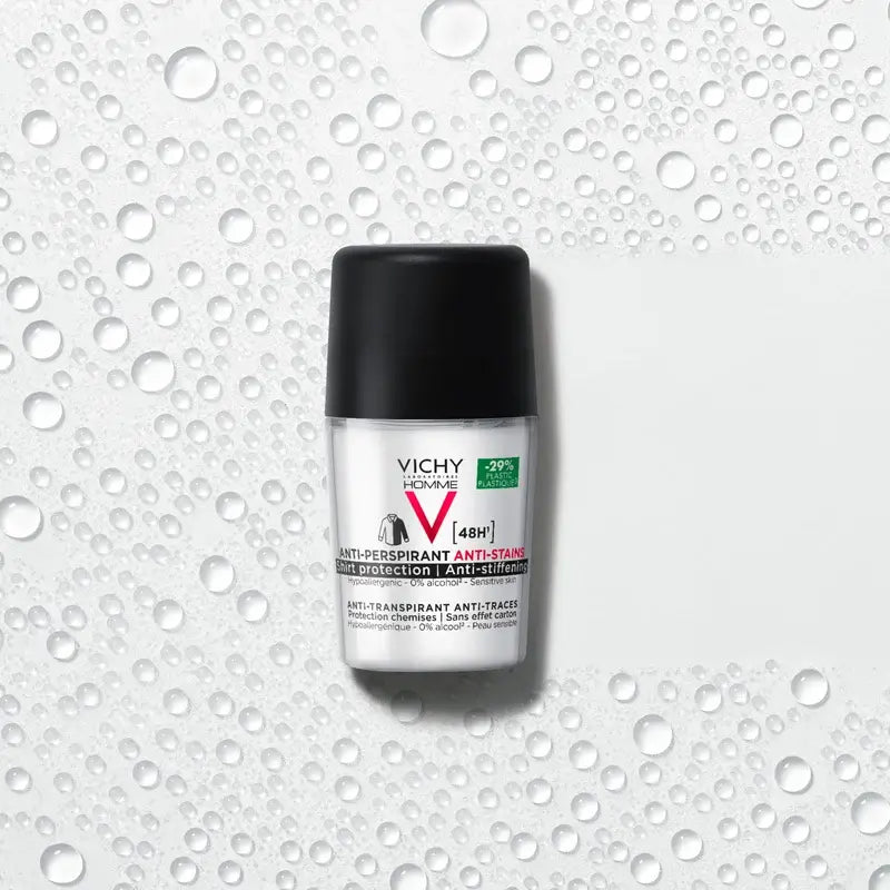 Vichy Homme 48H-deodorantti, hikoilua ja tahroja estävä roll-on, 50 ml
