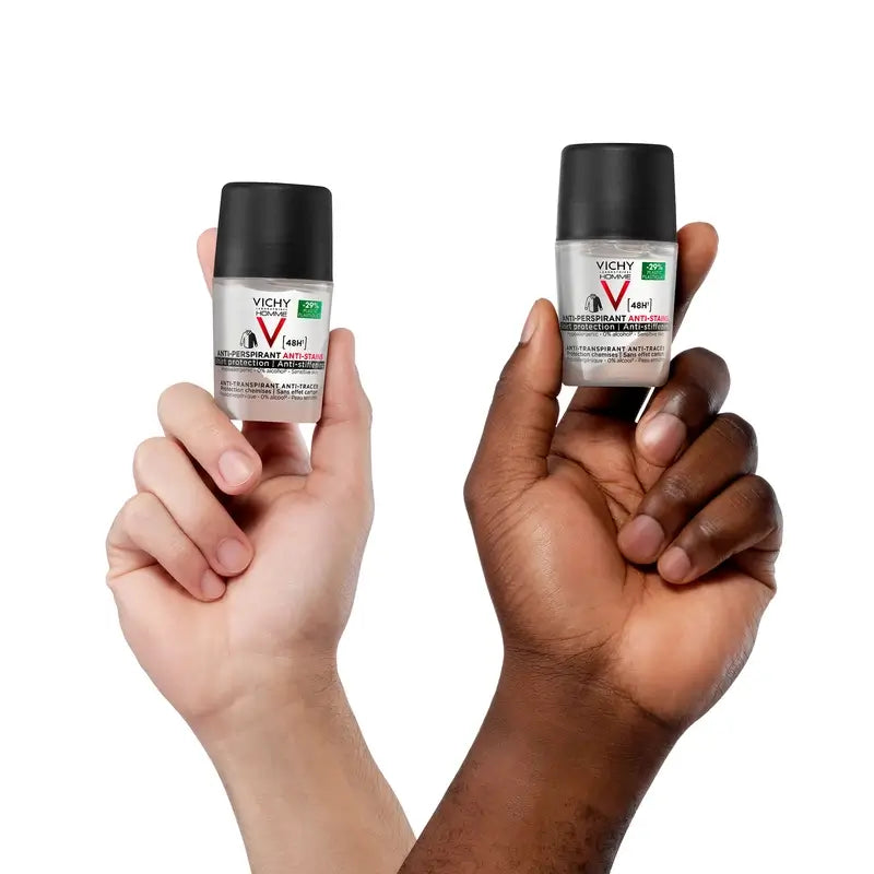 Vichy Homme 48H-deodorantti, hikoilua ja tahroja estävä roll-on, 50 ml