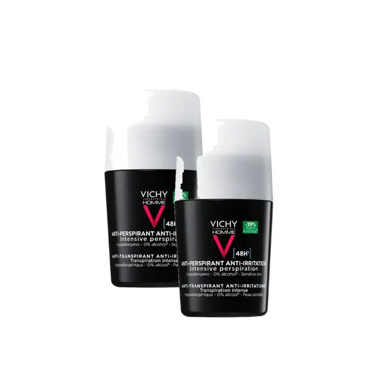 Vichy Homme 48H-deodorantti herkälle iholle, roll-on, 50 ml, 2 kpl:n pakkaus