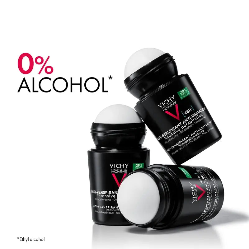 Vichy Homme 48H-deodorantti herkälle iholle, roll-on, 50 ml