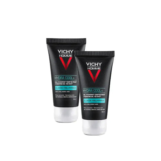 Vichy Homme Hydra Cool+ miesten väsymystä torjuva kasvovoide 40 ml, 2 kpl:n pakkaus