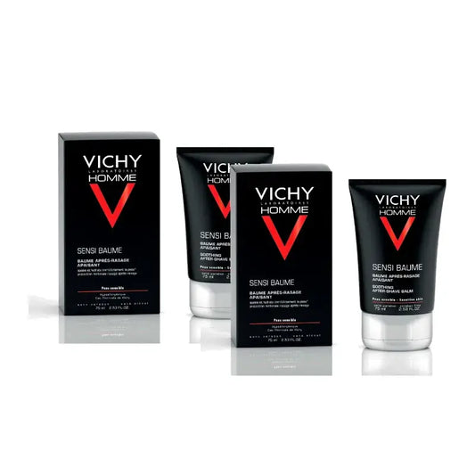 Vichy Homme Sensi-Baume rauhoittava partavoide 75 ml, 2 kpl:n pakkaus