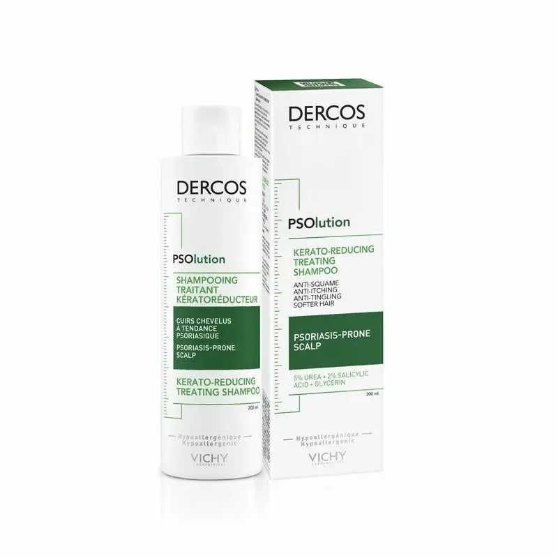 Vichy Dercos Psolution -shampoo hilseen ja kutinan hoitoon, 200 ml