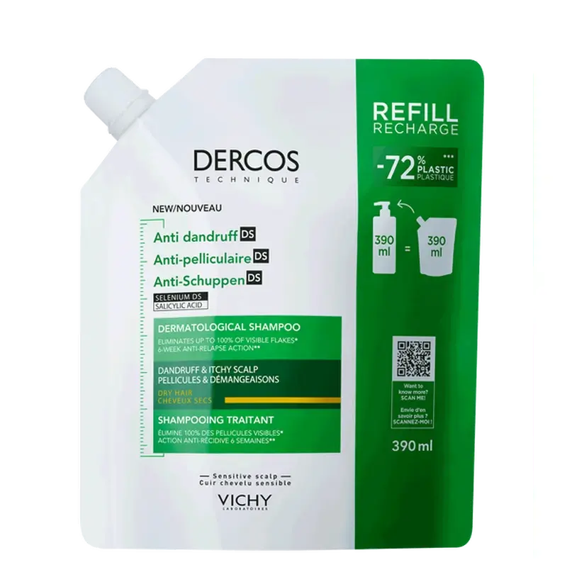 Vichy Dercos Technique Ecorefill -shampoo kuivalle hilselle