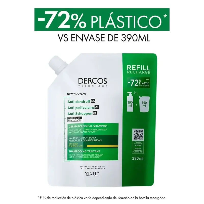Vichy Dercos Technique Ecorefill -shampoo kuivalle hilselle