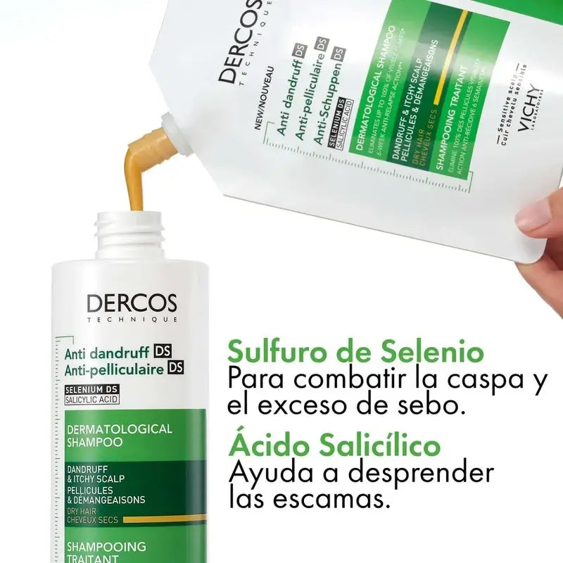 Vichy Dercos Technique Ecorefill -shampoo kuivalle hilselle