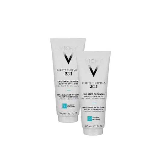Vichy Pureté Thermale 3-in-1-meikinpoistoaine 300 ml, 2 kpl:n pakkaus