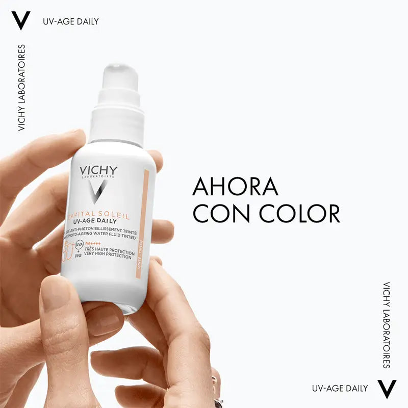Vichy Capital Soleil UV Age Daily Water Fluid, vaalea sävy, SPF50, 40 ml
