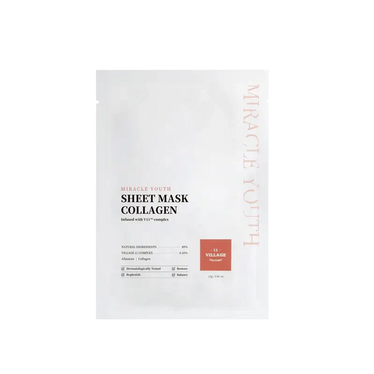 Village 11 Factory Miracle Youth Sheet -kasvonaamio, kollageeni, 23 g