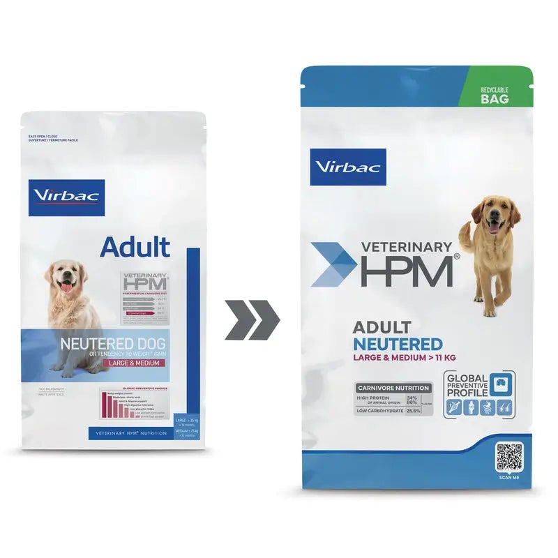 Virbac Hpm Canine Adult Neutered Large Medium 7 kg, koiranruoka