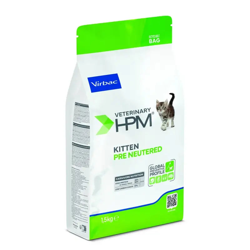 Virbac Hpm Junior -ruoka steriloiduille kissoille 1,5 kg, kissanruoka