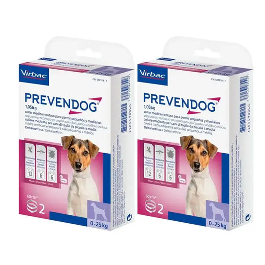Virbac Prevendog -lois torjuntakaulapanta, 2 x 60 cm:n pakkaus, 2 kpl