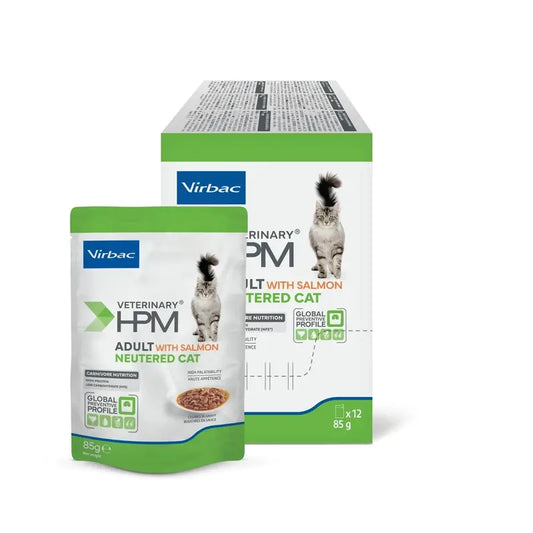 Virbac Veterinary Hpm Cat Adult Neutered Salmon -kostearuoka 12 x 85 g 