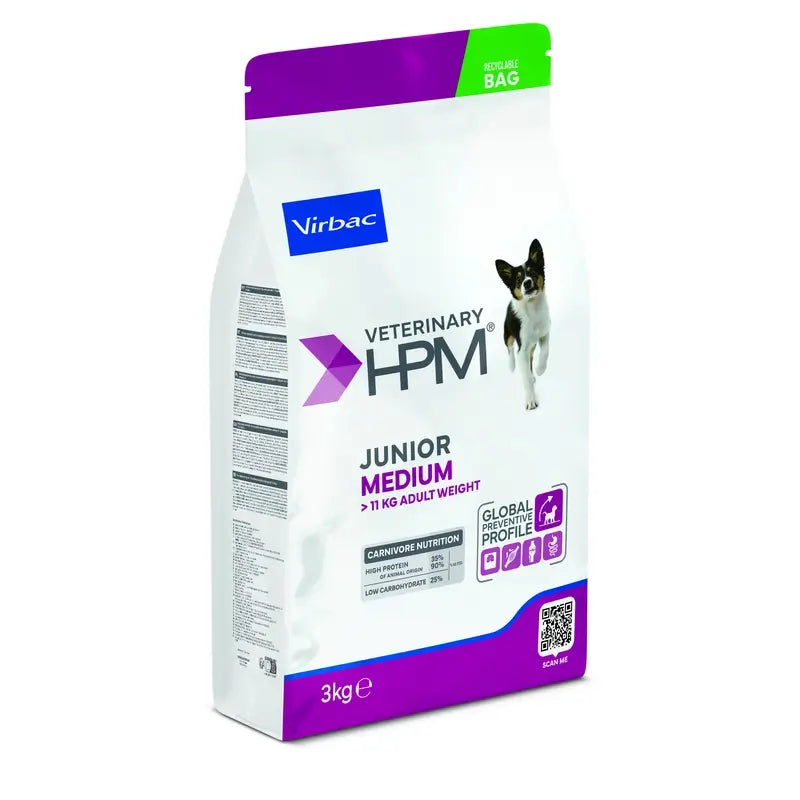 Virbac Veterinary HPM Junior Medium Dog, 3 kg, koiranruoka