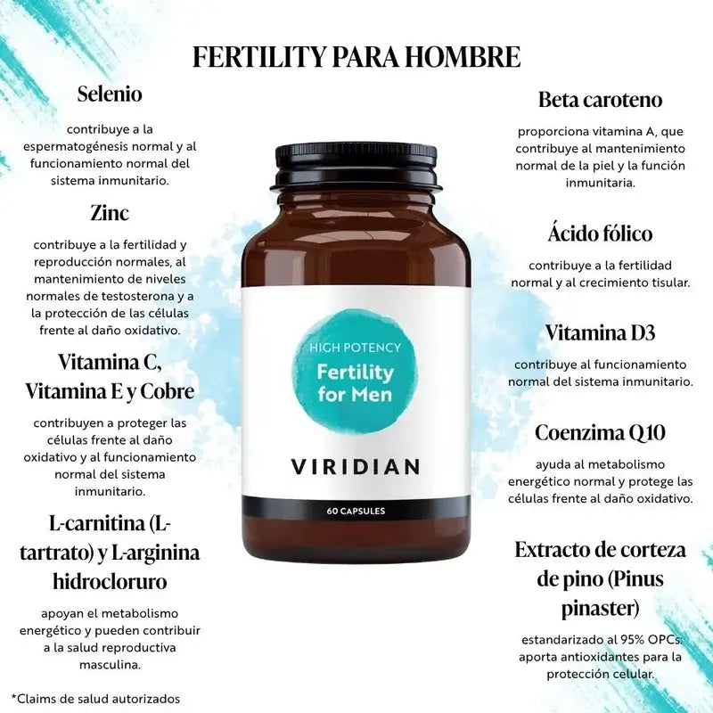 Viridian Fertility miehille, 60 kasviskapselia 