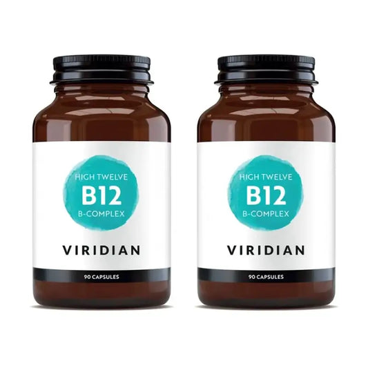 Viridian High Twelve Vit B12 ja B-vitamiinikompleksi, 2 x 90 kasviskapselia.