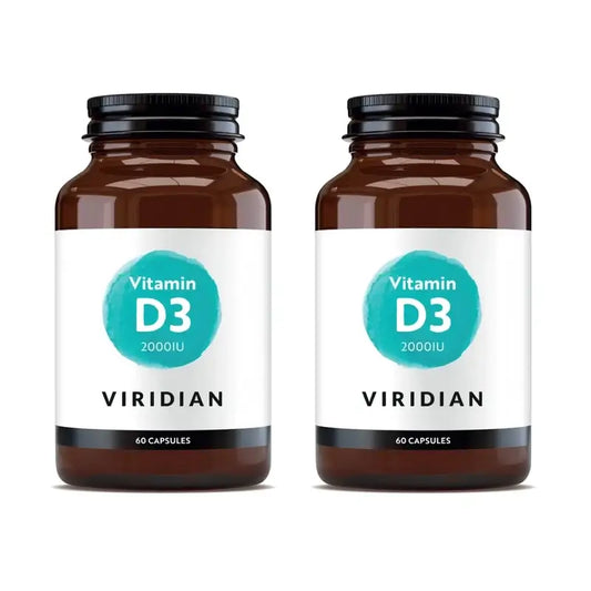 Viridian Vegaaninen D3-vitamiini 2000 IU, 2 x 60 kapselia