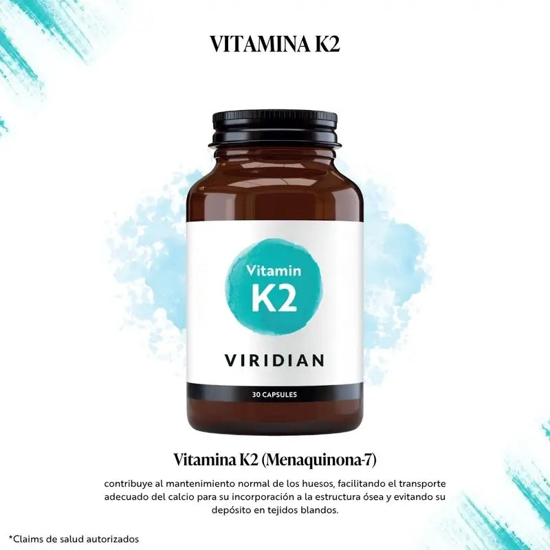 Viridian K2-vitamiini 50 µg, 30 kasviskapselia 