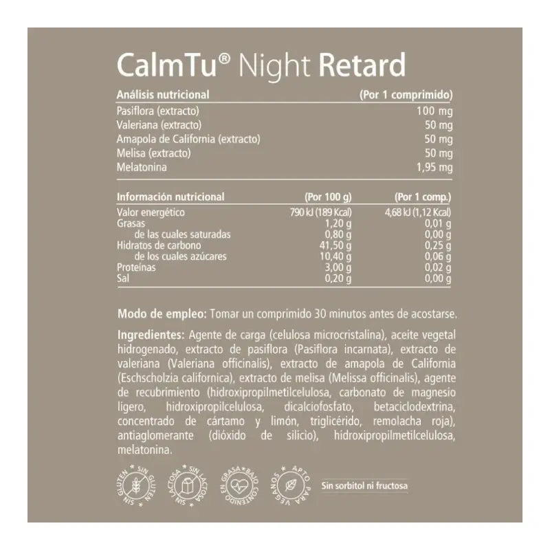 CalmTu Night Retard 60 tablettia – Rauhoittava uni valeriaanalla ja melatoninalla
