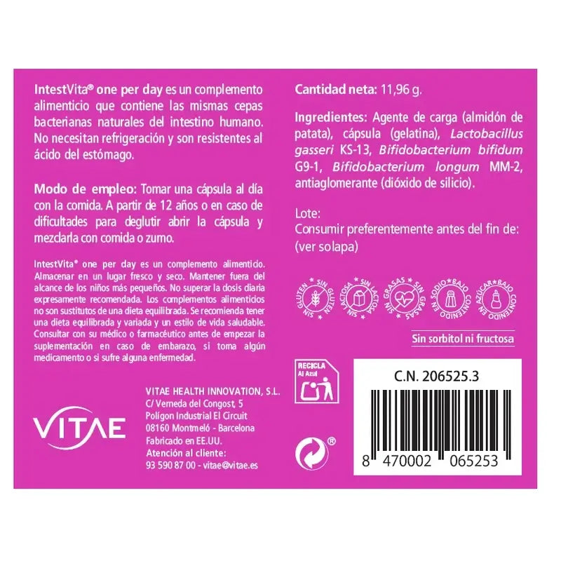 IntestVita One per Day 15 kapselia – Tasapainoinen suolistofloora