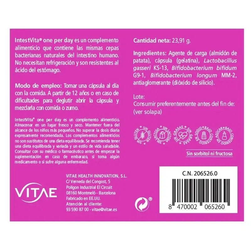 IntestVita One per Day 30 kapselia – Tasapainoinen suolistofloora