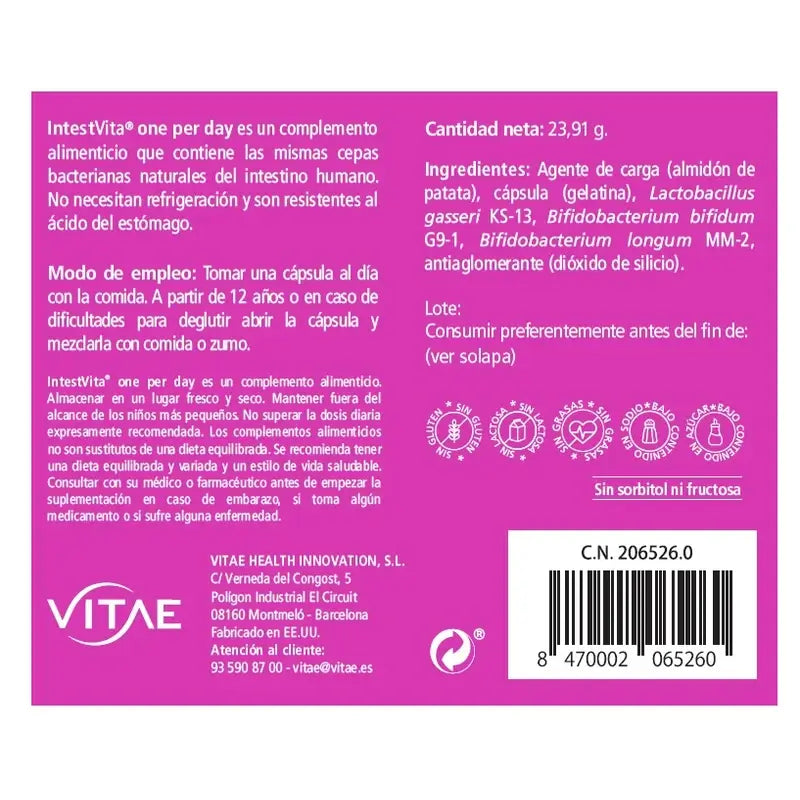 IntestVita One per Day 30 kapselia – Tasapainoinen suolistofloora