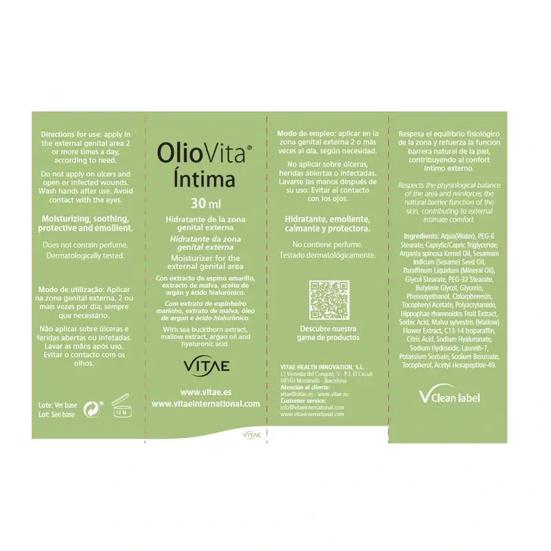 OlioVita Intimavoide 30 ml – Intimialueen uudistumista edistävä voide, jossa on meripihkaa