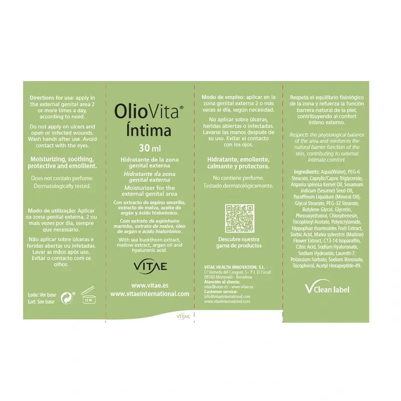 OlioVita Intimavoide 30 ml – Intimialueen uudistumista edistävä voide, jossa on meripihkaa