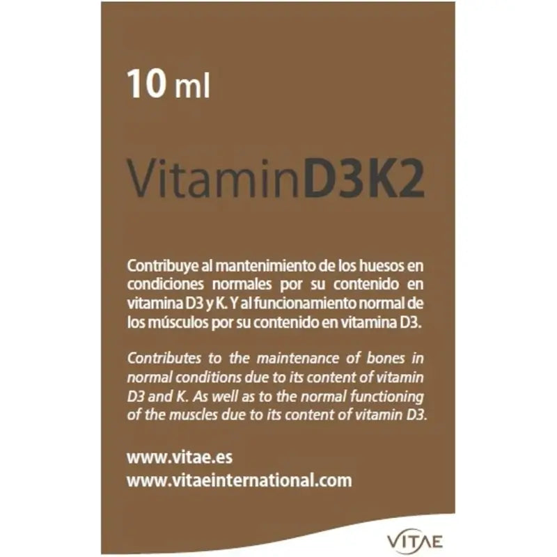 Vitae Vitamin D3K2 10 ml – D3- ja K2-vitamiinit luustolle ja immuunijärjestelmälle
