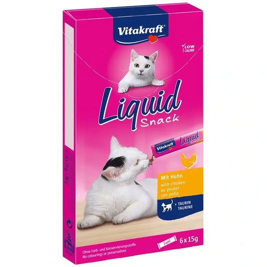 Vitakraft Cat Liquid Snack – kanaa ja tauriinia, 11 x 6 kpl