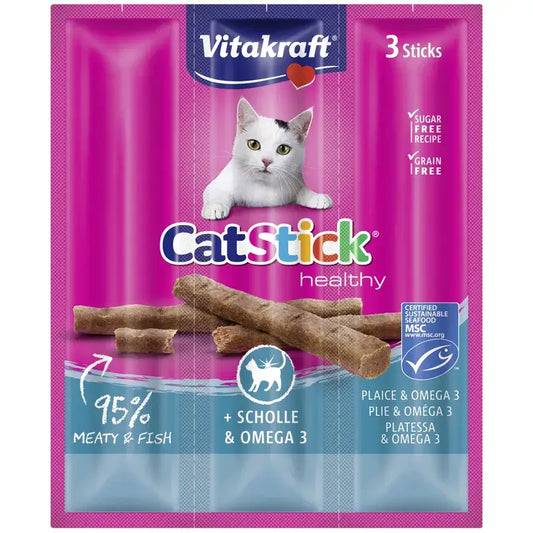 Vitakraft Cat Stick Mini -kala, omega-rasvahappoja sisältävä, 20 x 3 kpl
