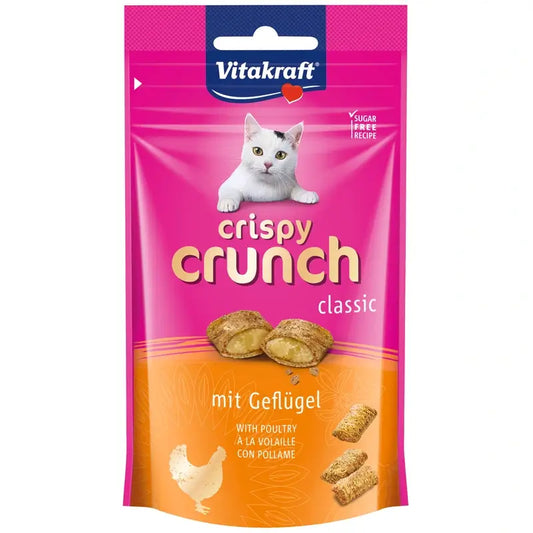 Vitakraft Crispy Crunch – Siipikarja, kissa, 8 x 60 grammaa
