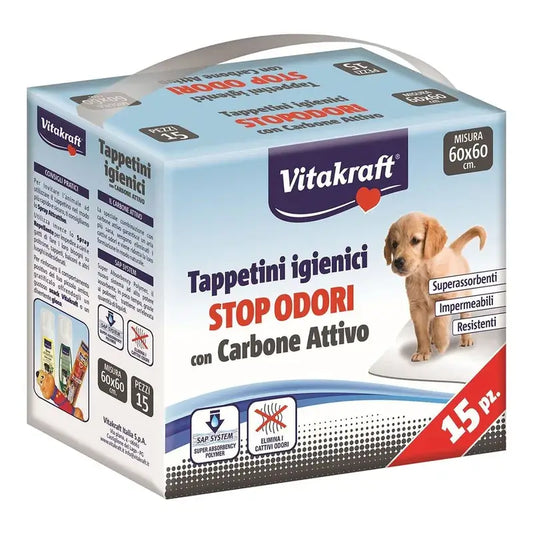 Vitakraft-aktiivihiilellä käsitellyt WC-pehmusteet, 15 kpl