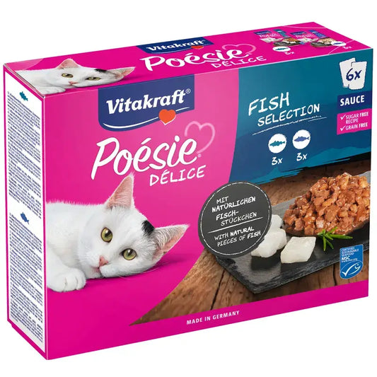 Vitakraft Poesie Delisauce - monipakkaus, kala, 6 x 85 g