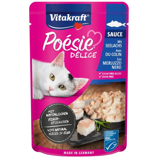 Vitakraft Poesie Delisauce -pussi – valkoturska 23 x 85 g