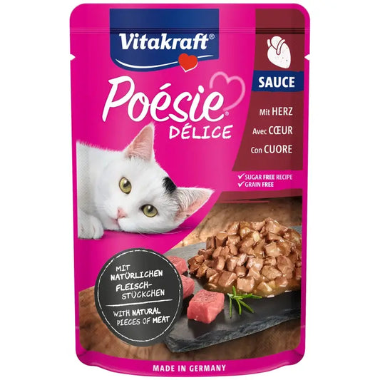 Vitakraft Poesie Delisauce -pussi – sydän 23 x 85 g