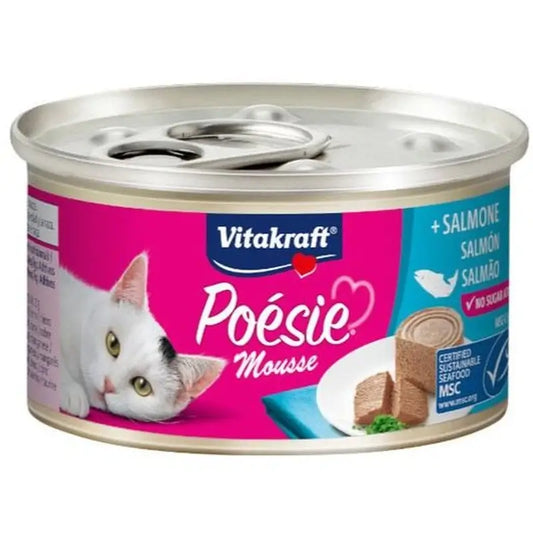 Vitakraft Poesie -lohimousse, tölkki, 12 x 85 grammaa
