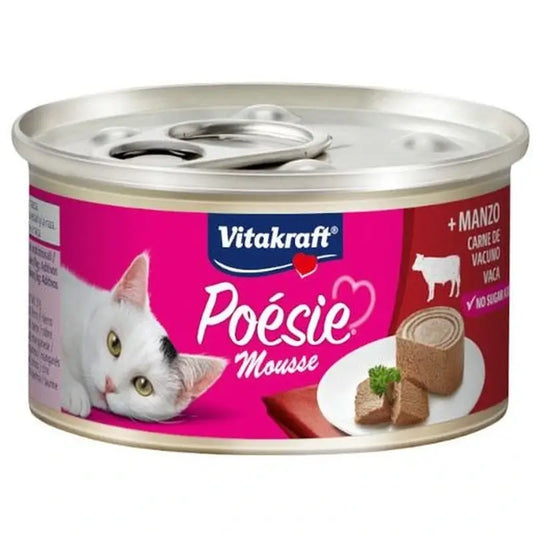 Vitakraft Poesie Naudanlihamousse, tölkki, 12 x 85 grammaa