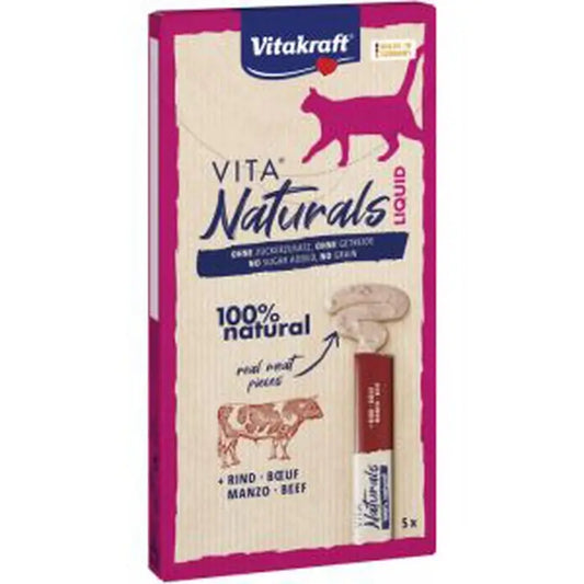 Vitakraft Vita Naturals Liquid-Snack naudanliha 11 x 5 kpl