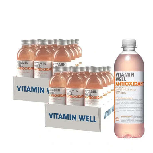 Vitamin Well -pakkaus: Antioksidantti, persikka, 24 kpl x 500 ml