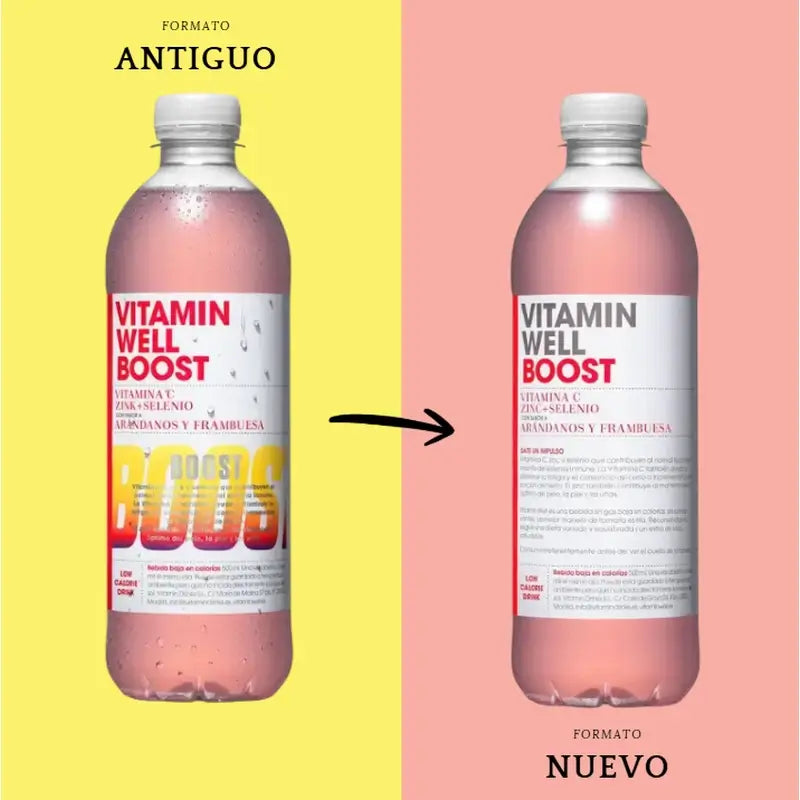 Vitamin Well  Boost-pakkaus (mustikka/vadelma),  12 kpl x 500 ml