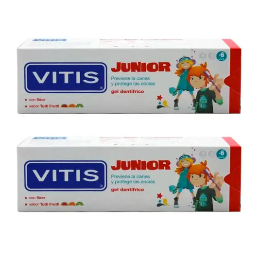 VITIS Junior -hammastahna, 2 x 75 ml:n pakkaus