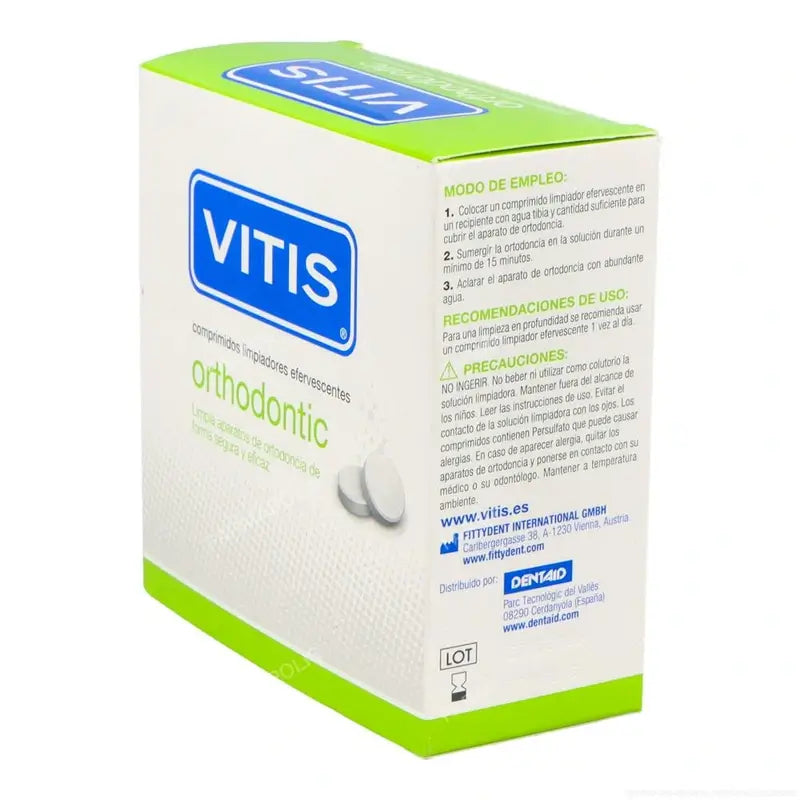 VITIS Orthodontic -puhdistustabletit, poreilevat, 32 tablettia