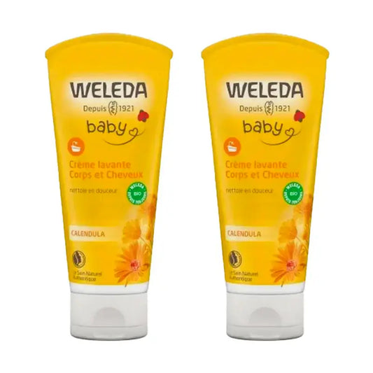 Weleda Baby -shampoo ja suihkugeeli, kehäkukka, 2 x 200 ml
