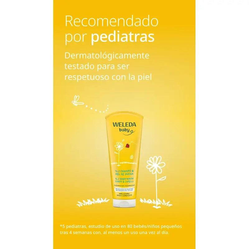 Weleda Baby -shampoo ja suihkugeeli, kehäkukka, 200 ml