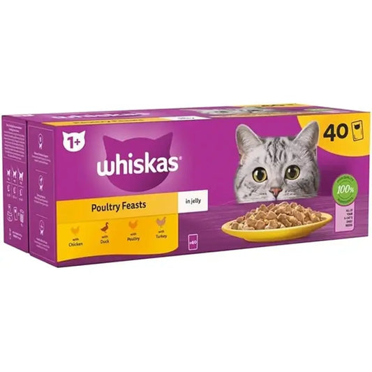 Whiskas-pakkaus: Lintuja hyytelössä 40 x 85 g 